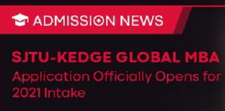 上海交通大学-法国凯致商学院Global MBA 2021级招生全面启动