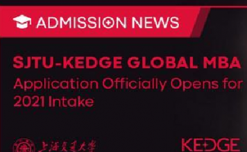 上海交通大学-法国凯致商学院Global MBA 2021级招生全面启动