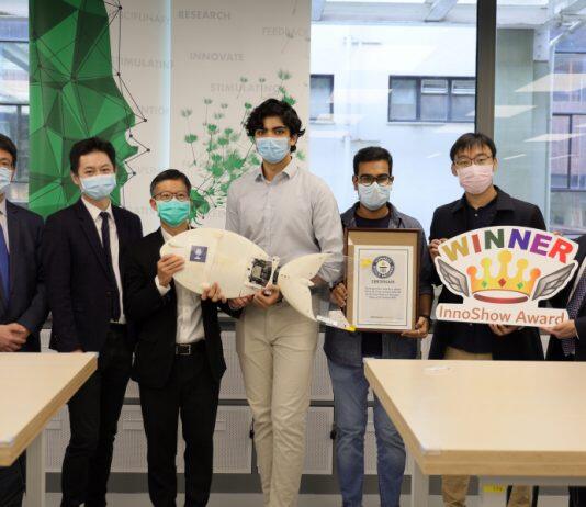 香港大学工程学院的学生团队研发机械鱼再破世界纪录