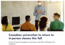 加拿大29所大学宣布返校计划,大批留学生将在九月返加