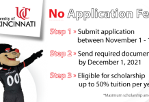 美国辛辛那提大学免除本科申请费,限时两周!