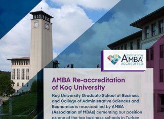 科奇大学行政科学与经济学院和商学院再次获得AMBA认证