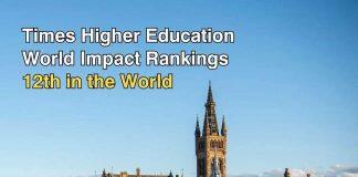 英国格拉斯哥大学在泰晤士世界大学影响力排名中跻身全球第 12 位