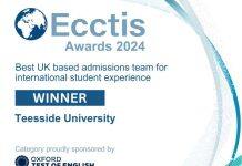 英国提赛德大学获“英国最佳国际学生体验”奖